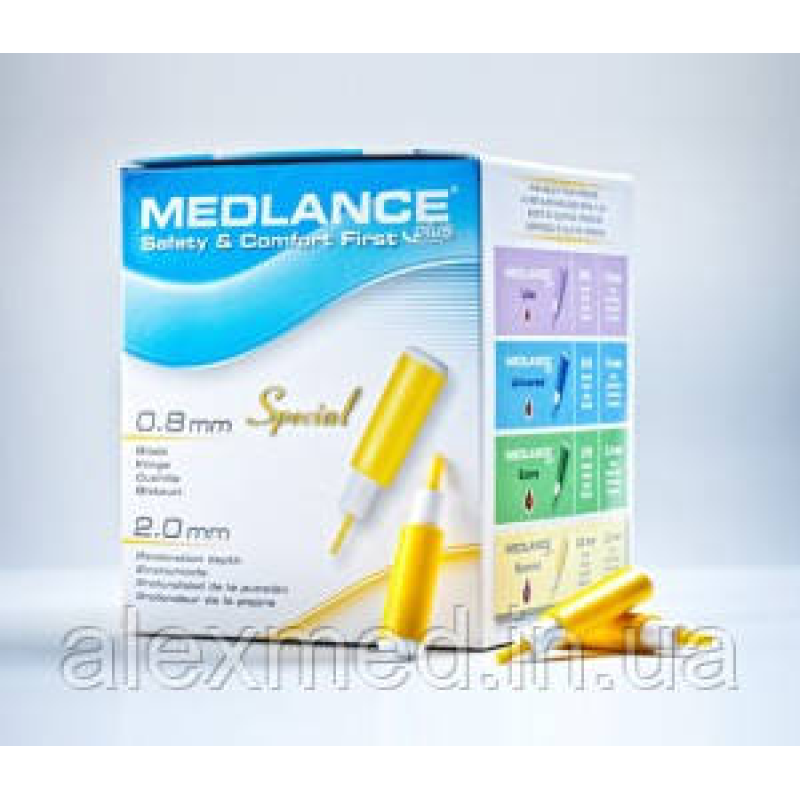 Ланцет Medlance plus безпечний, одноразового використання, стерильний Special 17G, глибина проникнення 2,0 мм