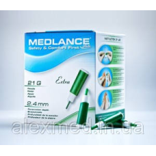 Ланцет Medlance plus безпечний, одноразового використання, стерильний Ехtra 21G, глибина проникнення 2,4 мм