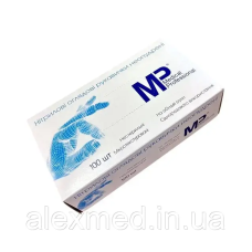 Рукавички нітрилові медичні, без пудри, блакитні 100 шт.уп. Medical Professional M