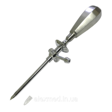 Троакар для підлоги з краном і відведенням для рідини. Довжина 20 см, довжина р.ч. 120 мм, діаметр 6,0 мм