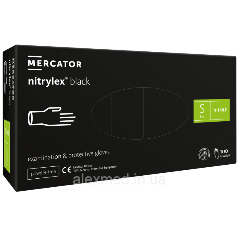 Нітрилові рукавички Nitrylex® Black чорні нестерильні