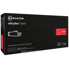 Нітрилові рукавички Nitrylex® Black чорні нестерильні L