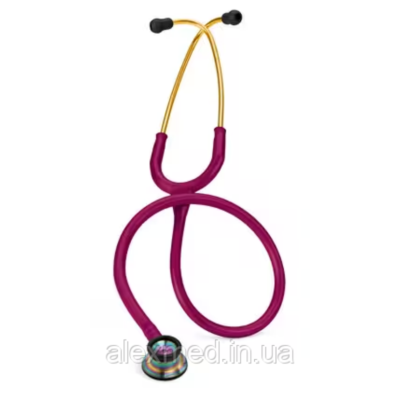 Стетоскоп для немовлят 3M™ Littmann® Classic II Малиновий з головкою кольору веселки
