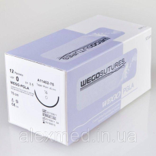 ПОЛІГЛАКТІН WEGO 5/0, нитка 75 см, голка 22 мм, колюча 1/2
