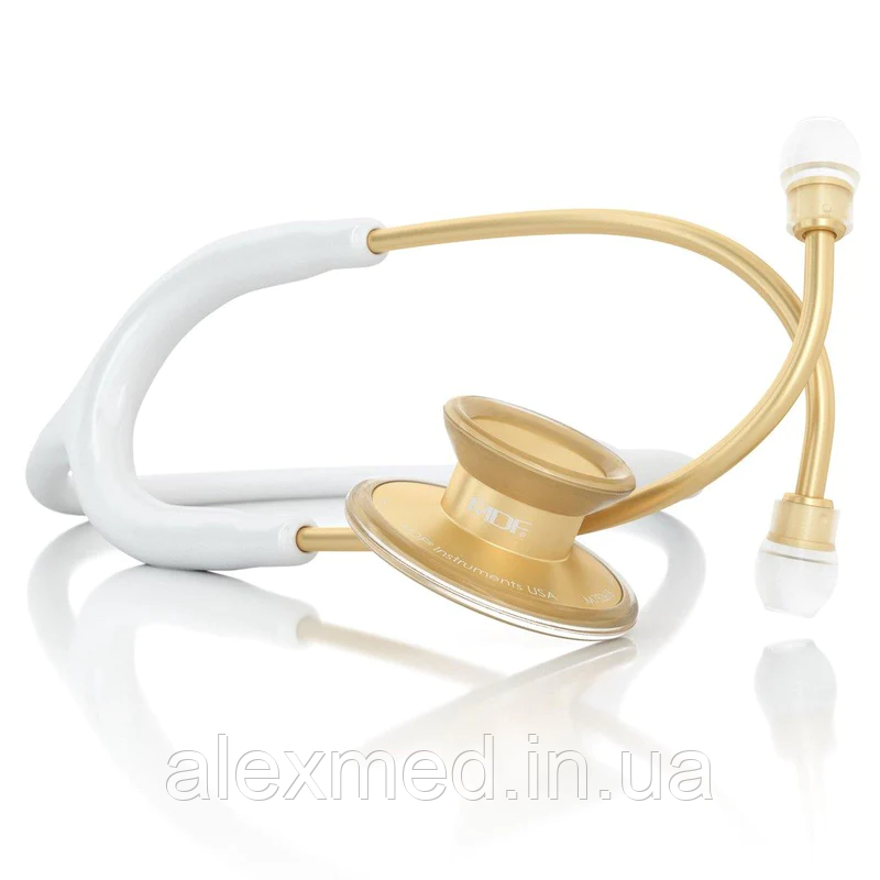 Стетоскоп з подвійною головкою MDF Acoustica XP Жовте золото в Білому