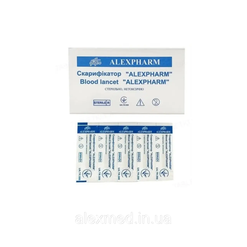 Скарифікатор сталевий Alexpharm стерильний 200шт