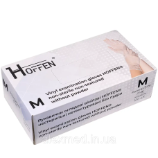 Рукавички вінілові неопудрені HOFFEN прозорі M